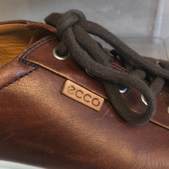 ECCO Brown Leather Casual Danish Design Sneakers Shoes Men’s Size 9 (42) - Picture 2 of 8